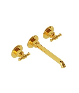 Exposed Part Kit of In-wall 3-Hole Basin Mixer - Gold Bright PVD